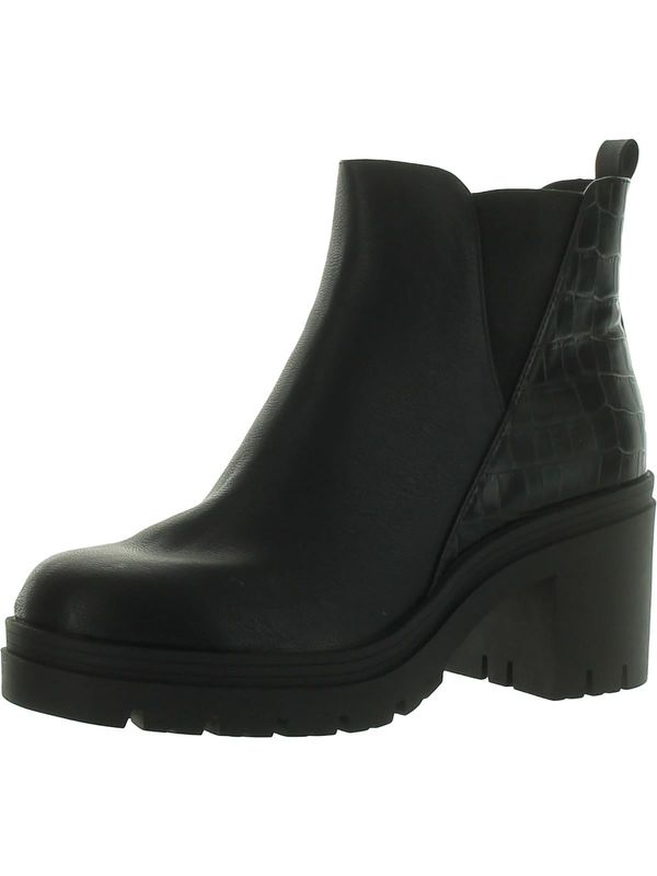 Sun Stone Veronikaa Pull-On Lug Chelsea Black Croc 10M