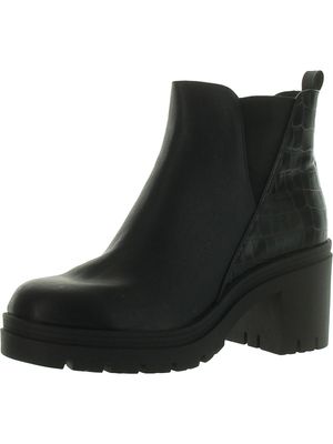 Sun Stone Veronikaa Pull-On Lug Chelsea Black Croc 10M