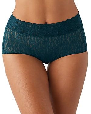 Wacoal Women&#39;s Halo Lace Full Brief Panty in Blue | Size XL | HerRoom.com