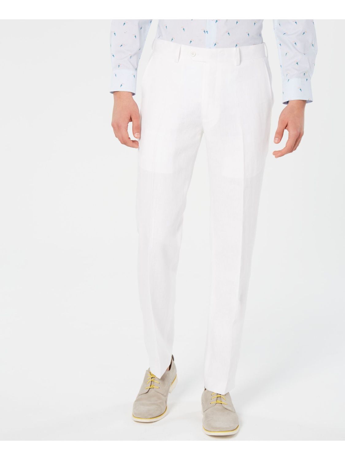 Bar Iii Men&#39;s Slim-Fit Linen Suit Pants, - White