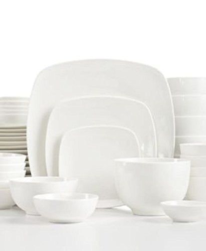 Gibson White Elements Hampton Square 42-Piece Set, Service for 6