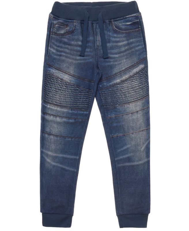 Ring of Fire Big Boys Printed Moto Denim Knit Joggers