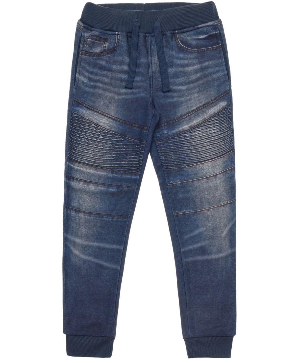 Ring of Fire Big Boys Printed Moto Denim Knit Joggers