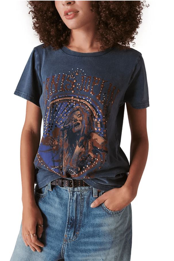 Lucky Brand Janis Classic Crew in Dress Blues, Size M