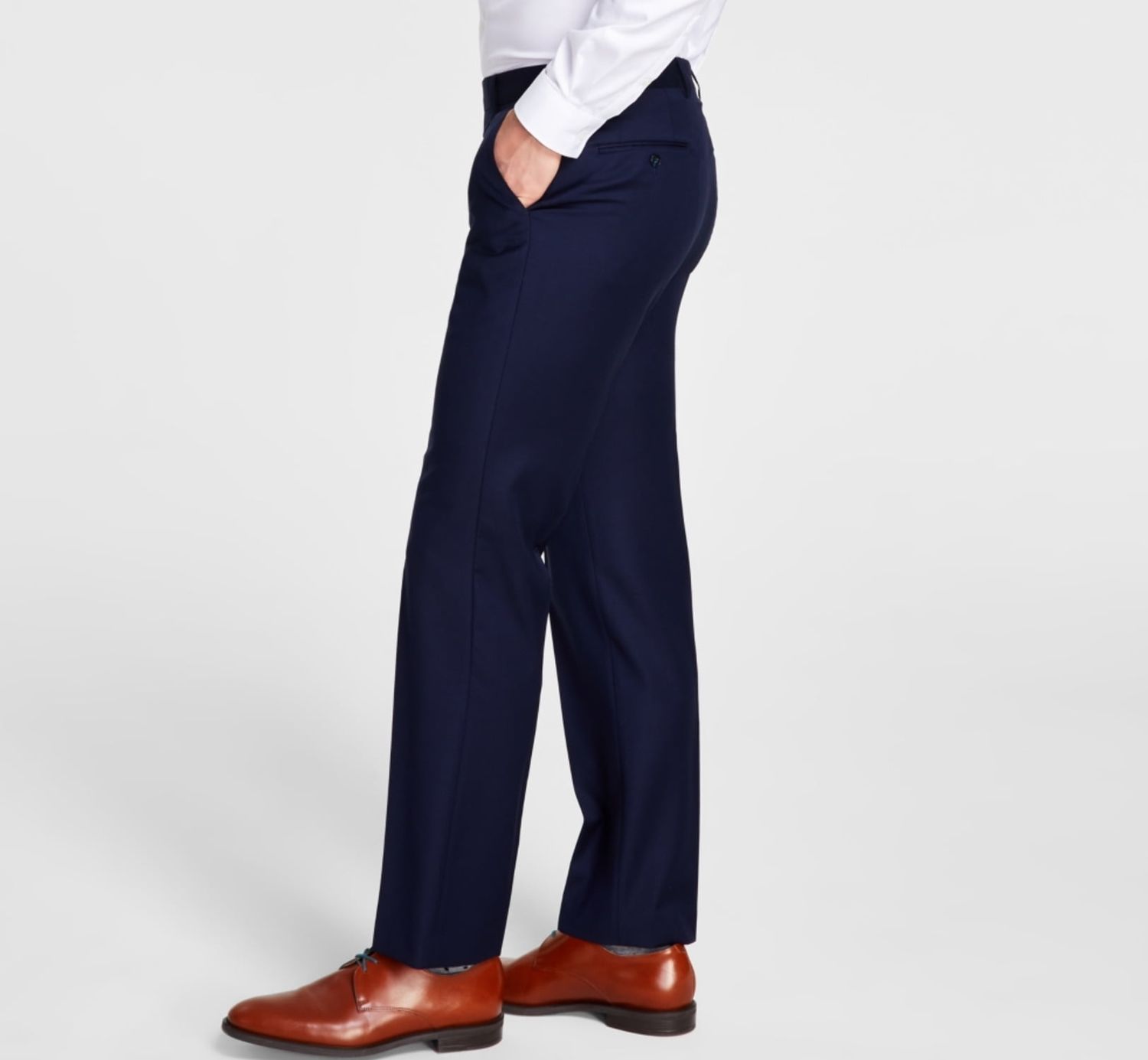 Michael Kors Men&#39;s Classic-Fit Wool-Blend Stretch Solid Suit Pants - Navy