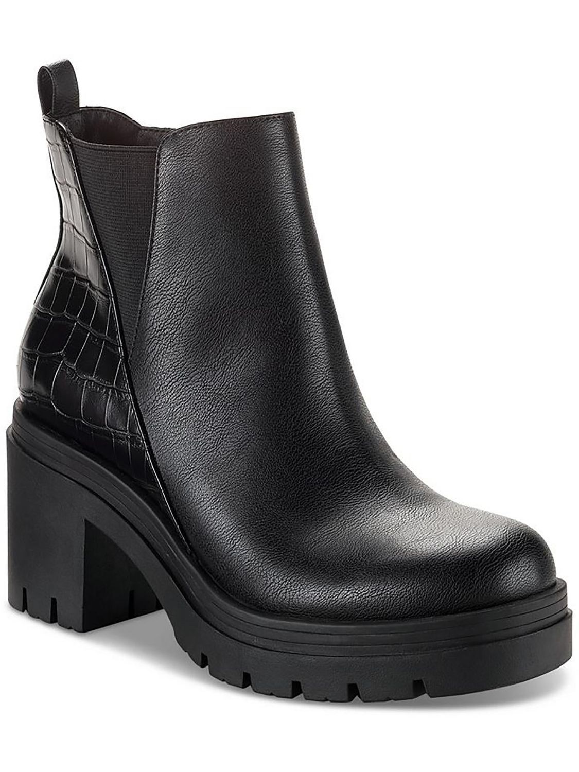 Sun Stone Veronikaa Pull-On Lug Chelsea Black Croc 9.5M