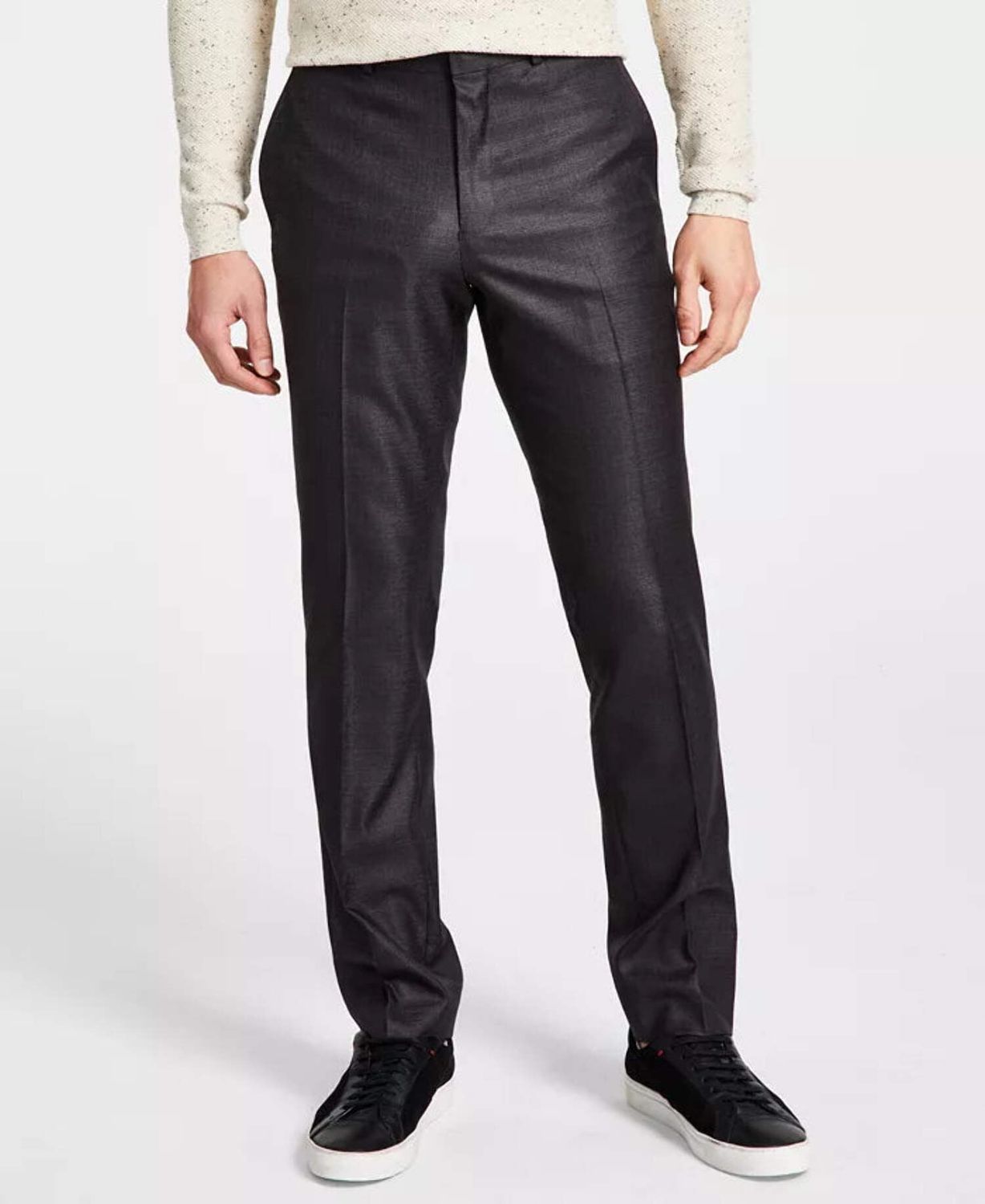 Kenneth Cole Reaction Men&#39;s Techni-Cole Suit Separate Slim-Fit Pants - Gun Metal