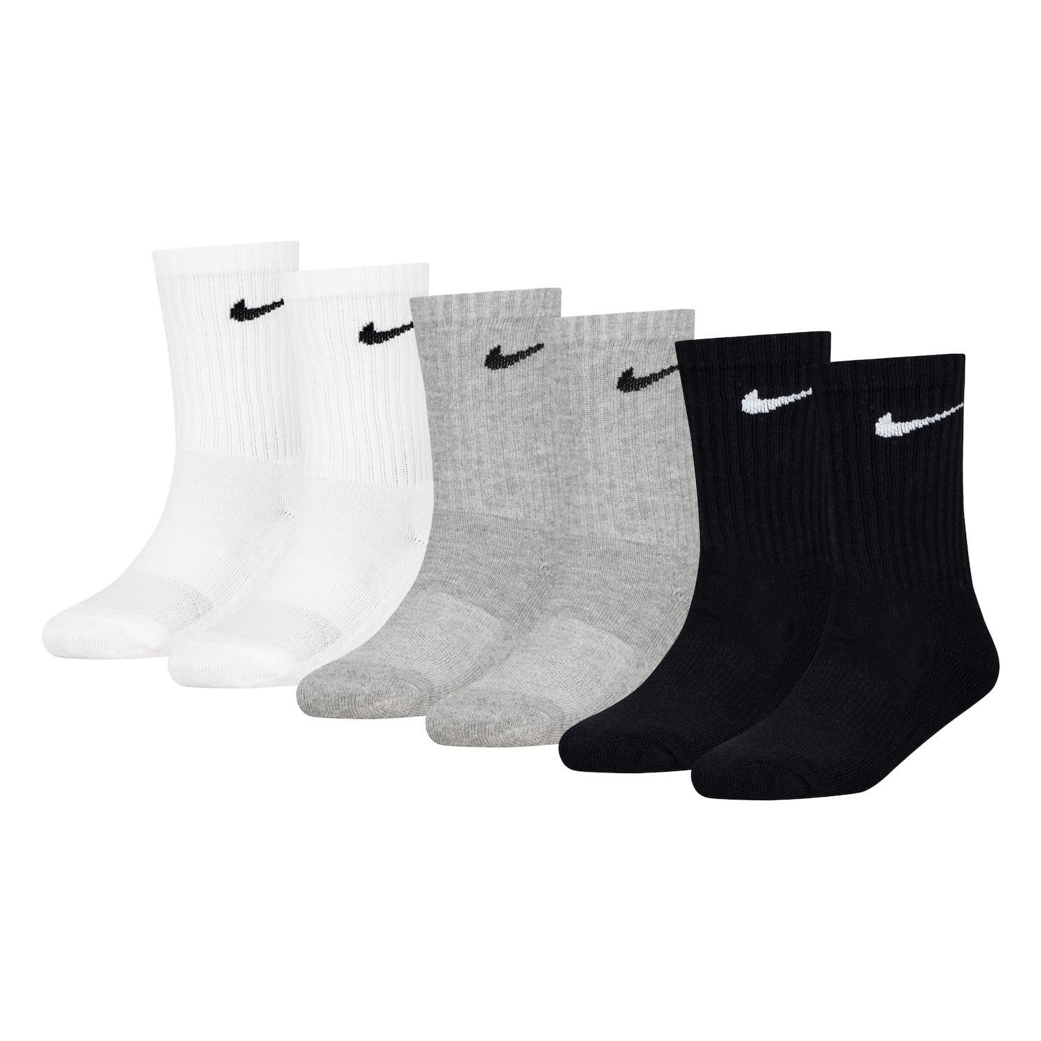 Kids&#39; Nike Performance Basic 6 Pack Crew Socks Little XXSmall Black