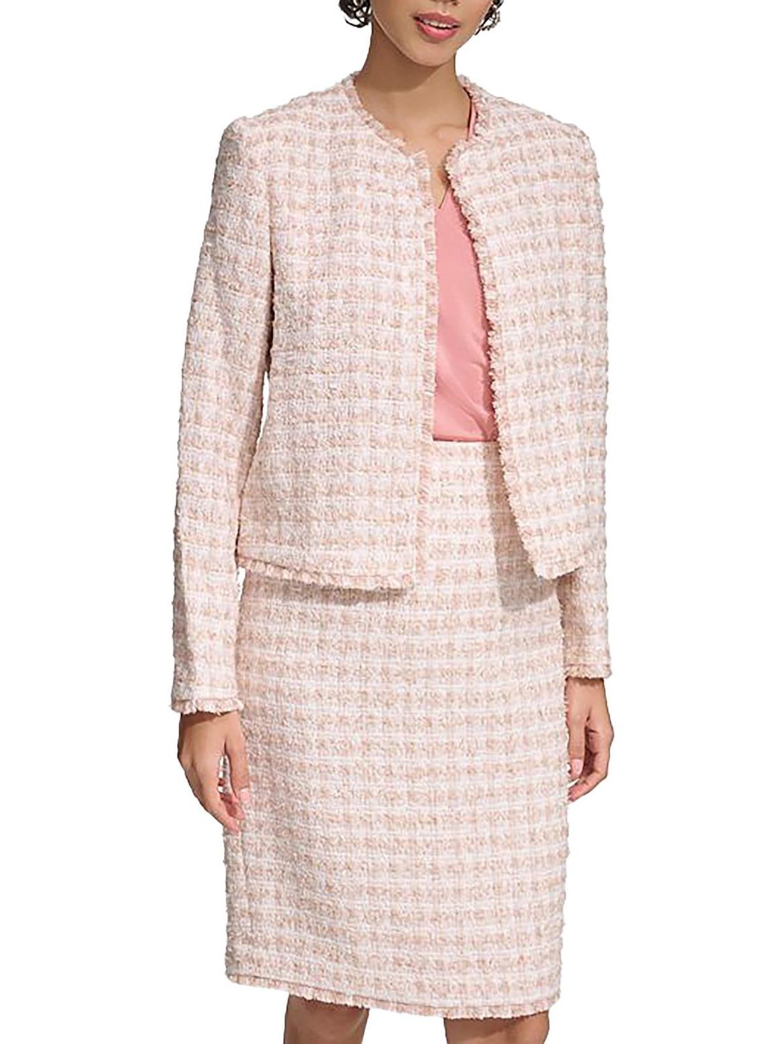 Calvin Klein Women&#39;s Tweed Open-Front Blazer - Pristine Multi