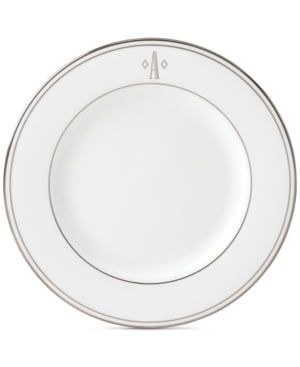 Lenox Federal Platinum Monogram Salad Plate, Block Letters