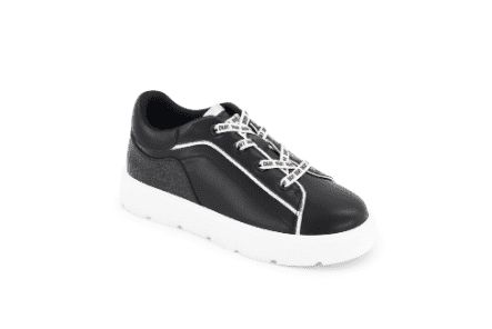 Dkny Little and Big Girls Brooke Glitter Lace up Sneaker - Black