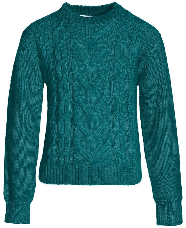 Epic Threads Toddler &amp; Little Girls Solid Cable-Knit Crewneck Sweater,  - Ocean Pine