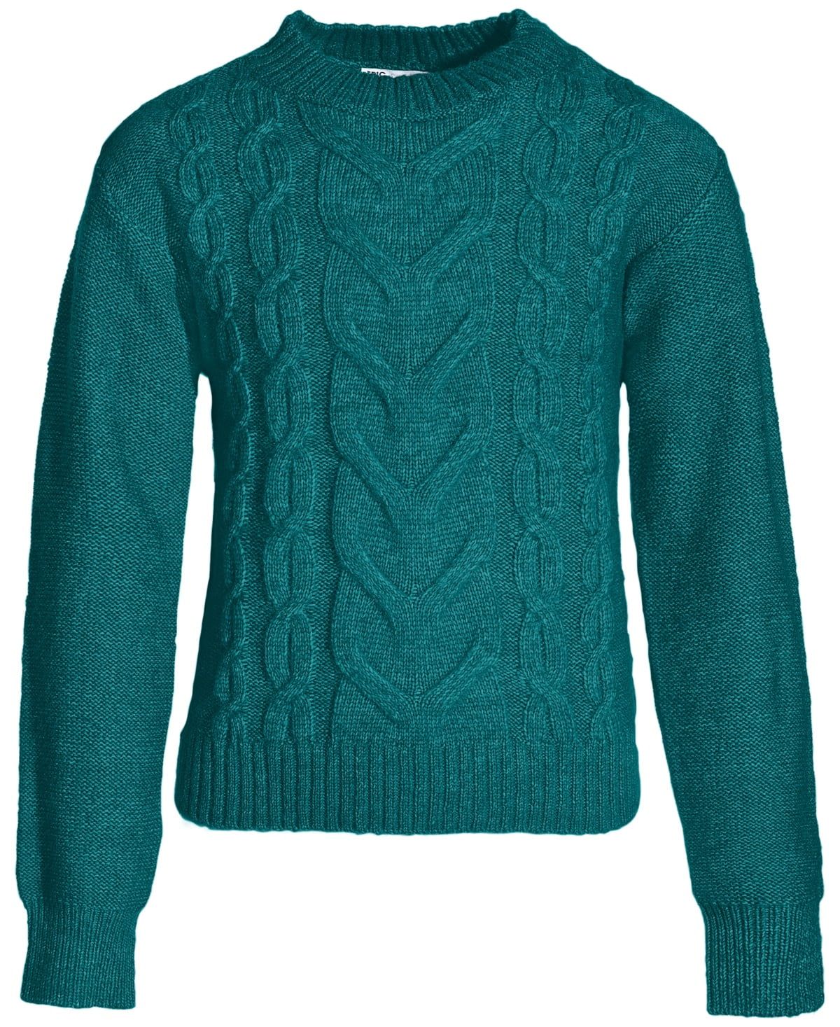 Epic Threads Toddler &amp; Little Girls Solid Cable-Knit Crewneck Sweater,  - Ocean Pine