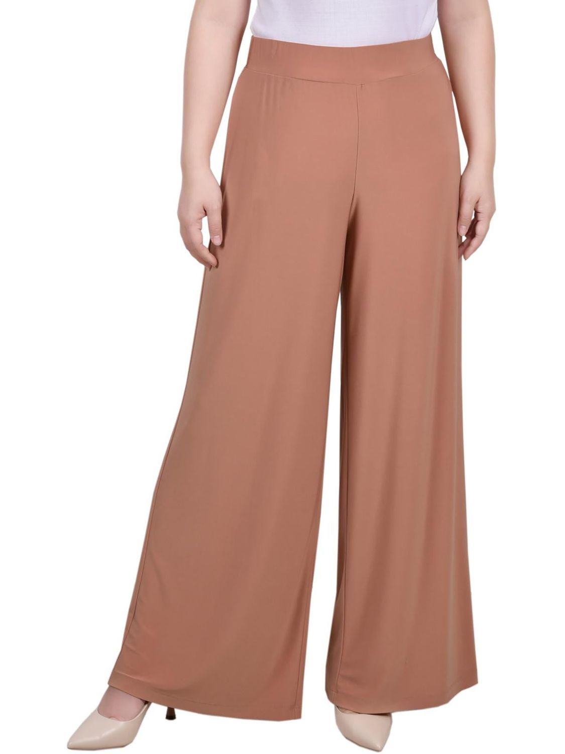 Petites Womens High Rise Wide Leg Palazzo Pants