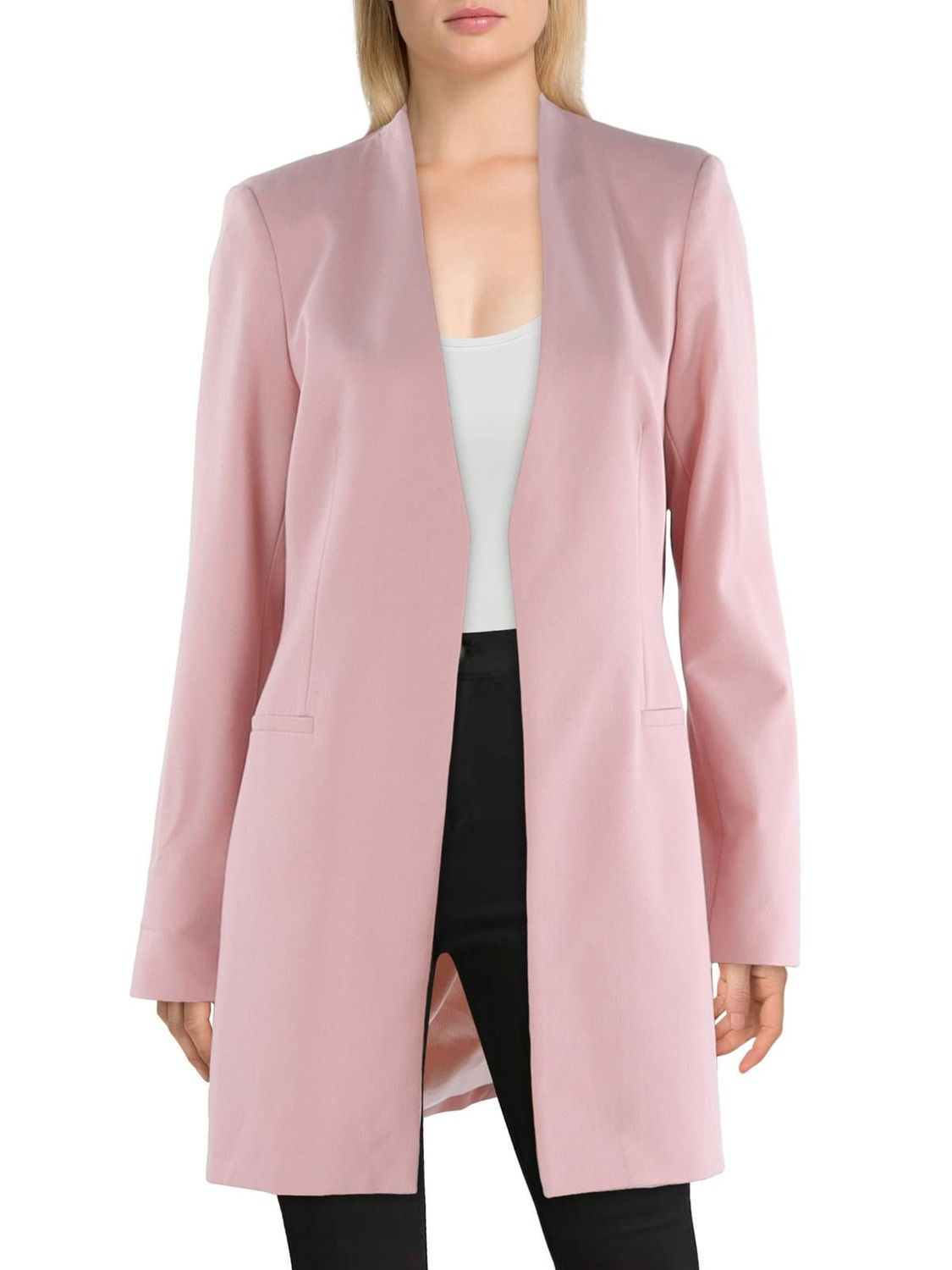 Calvin Klein Womens Office Business Open-Front Blazer