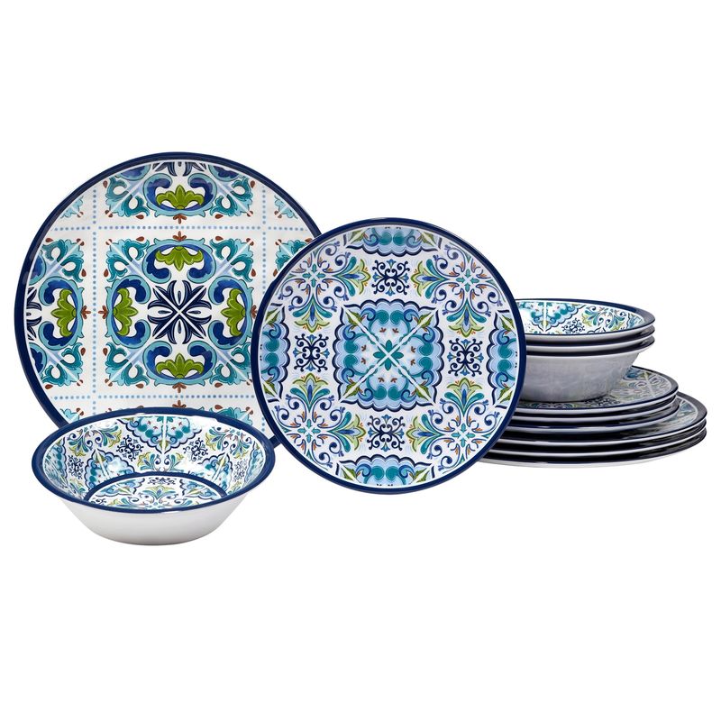 Mosaic 9-Piece Melamine Dinnerware Set