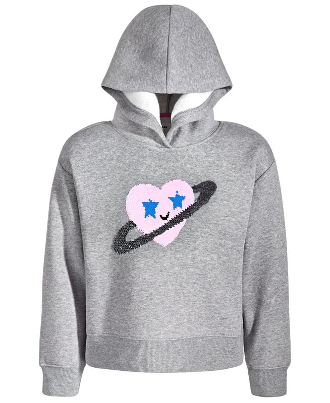 Epic Threads Little Girls Heart Flip-Sequin Graphic Hoodie, - Pewter Hth