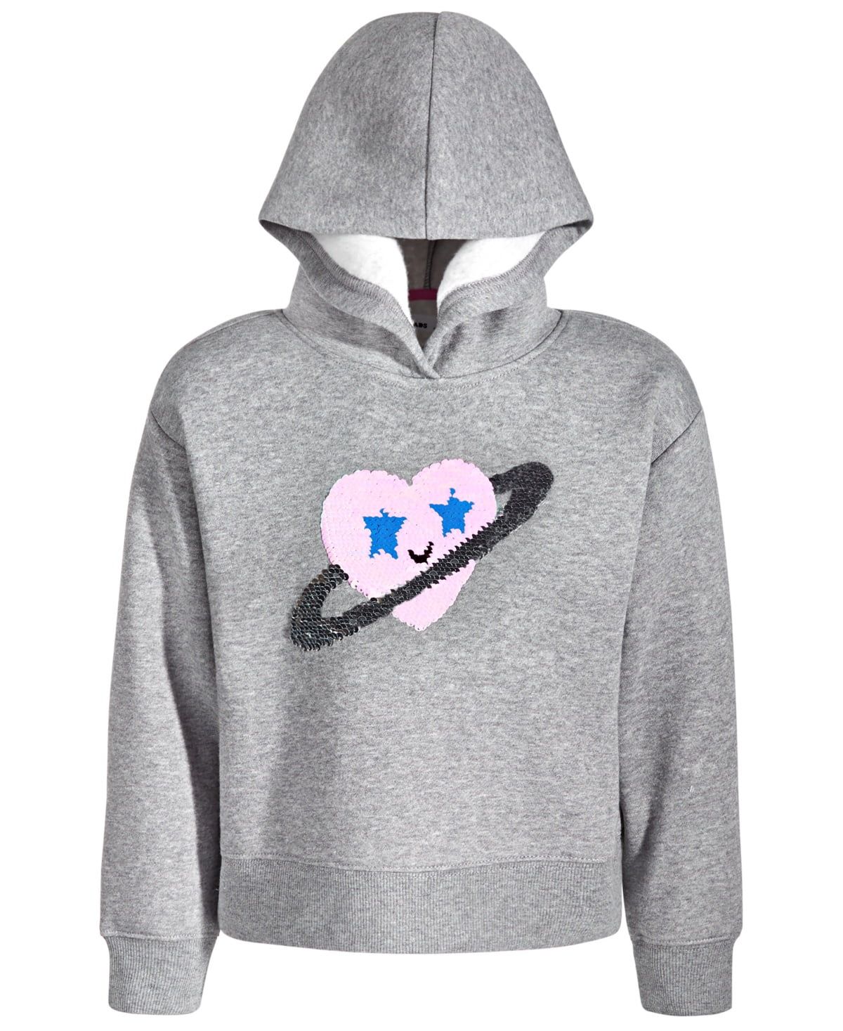 Epic Threads Little Girls Heart Flip-Sequin Graphic Hoodie, - Pewter Hth