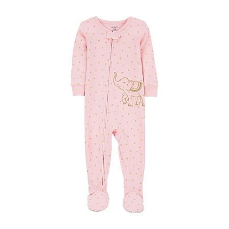Carter&#39;s Toddler Girls One-Piece Elephant 100% Snug-Fit Footed Pajamas - Pink