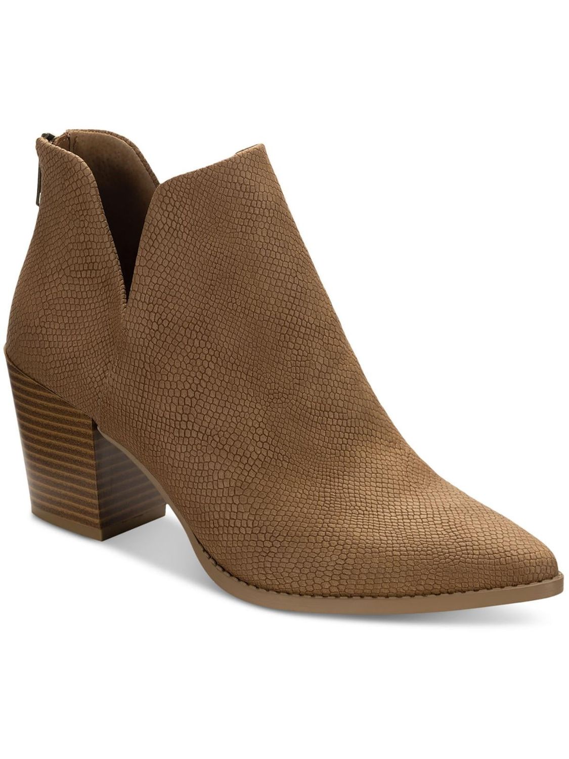 Sun + Stone Womens Eliza Faux Leather Almond Toe Ankle Boots