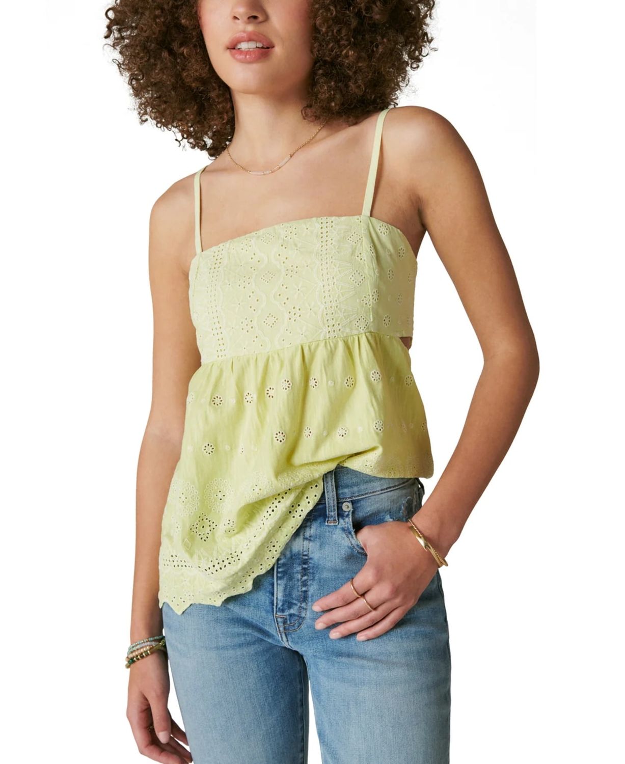 Lucky Brand Empire Schiffley Tank - Women&#39;s Clothing Tops Tank Top in Pale Lime