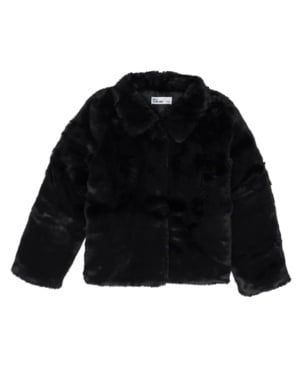 Epic Threads Little Girls Faux Fur Jacket, - Deep Black