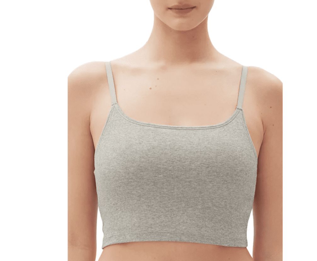 GAP GapBody Women&#39;s Logo Comfort Cropped Bralette, Grey, Large