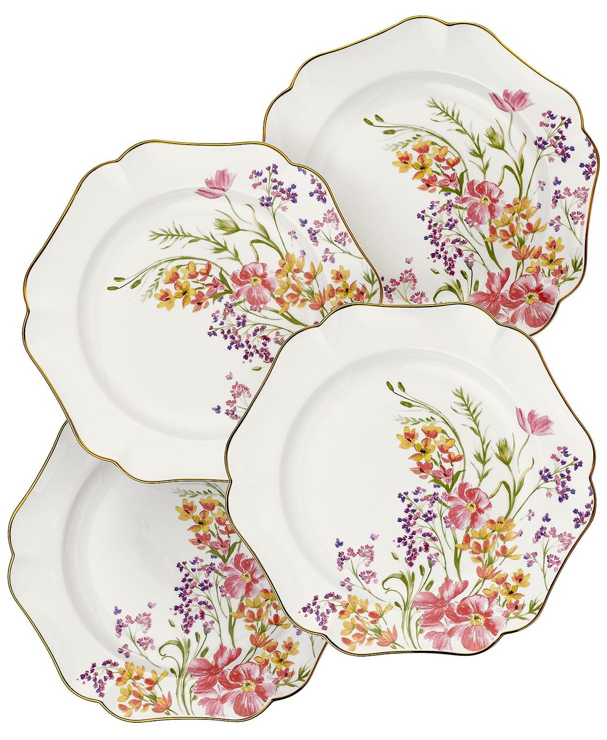 Martha Stewart Collection Easter Floral Salad Plates, Set of 4,