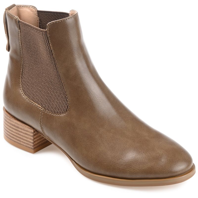 Journee Womens Chayse Pull On Stacked Heel Booties