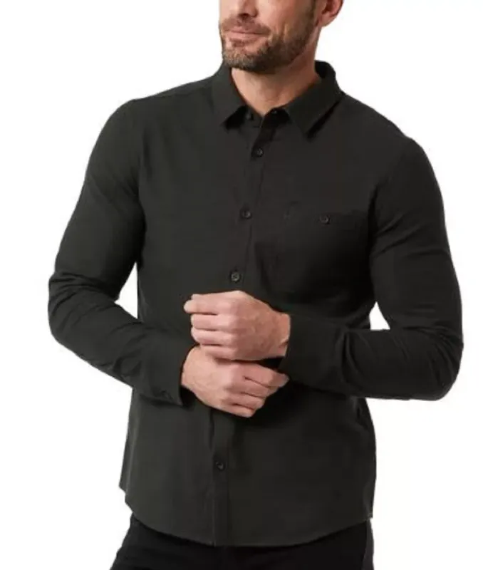 32 Degrees Heat Men&#39;s Long Sleeve Button-Up Shirt (Green, Large)