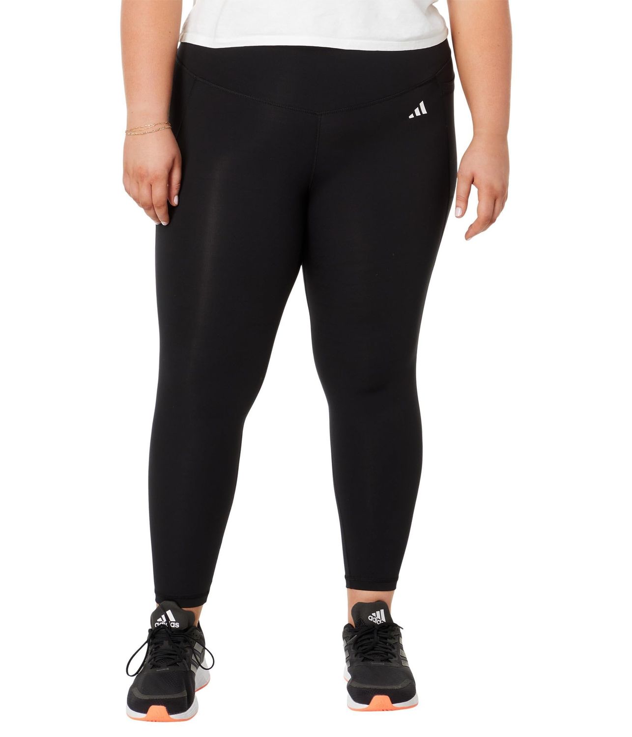 adidas Plus Size Optime Stash Pocket High-Waisted 7/F8 Tights (Womens, Black, 3X, One Size)