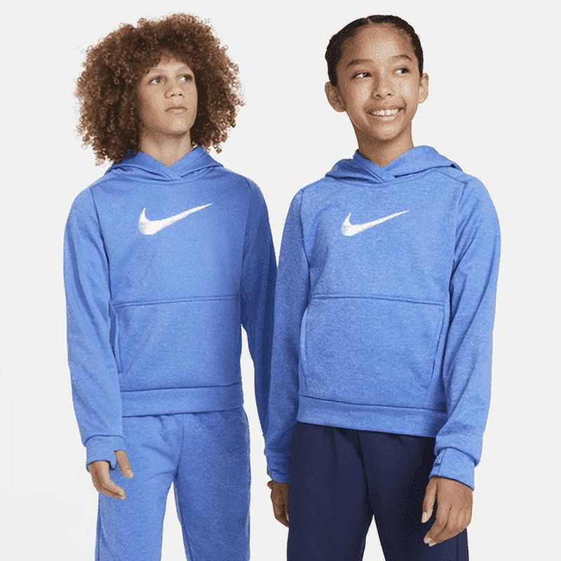 Nike Multi+ Big Kids&#39; Therma-FIT Pullover Hoodie Color: Game Royal/Polar/White Size: S