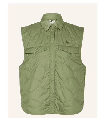 Nike Women's Sportswear Essential Quilted Vest in Oil Green, Large