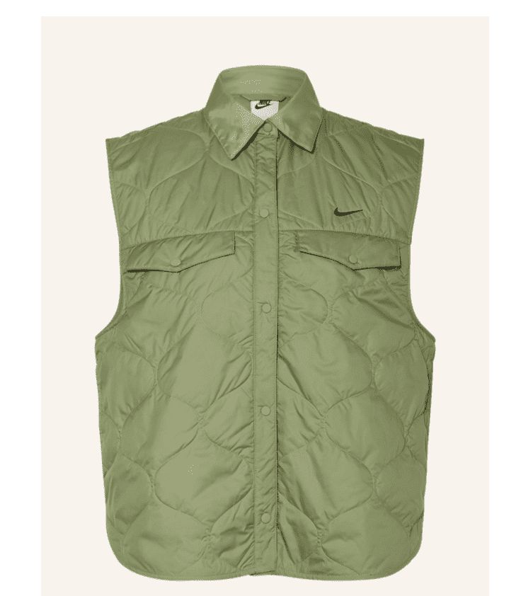 Nike Women&#39;s Sportswear Essential Quilted Vest in Oil Green, Large