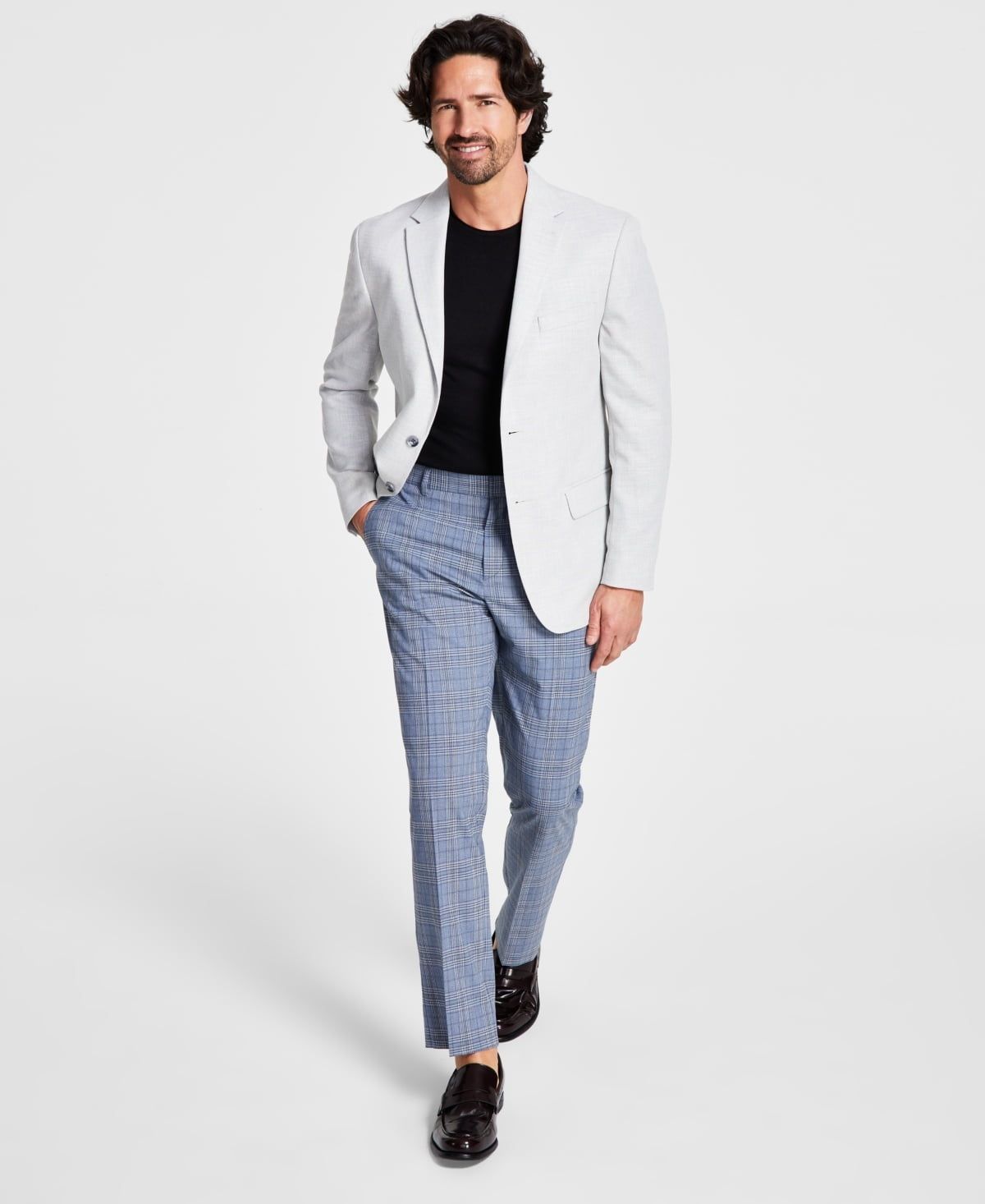 Tommy Hilfiger Men&#39;s Modern-Fit Grey Weave Sport Coat - Grey