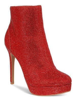 Thalia Sodi Womens Chiara Platform Dress Red Lurex 6M