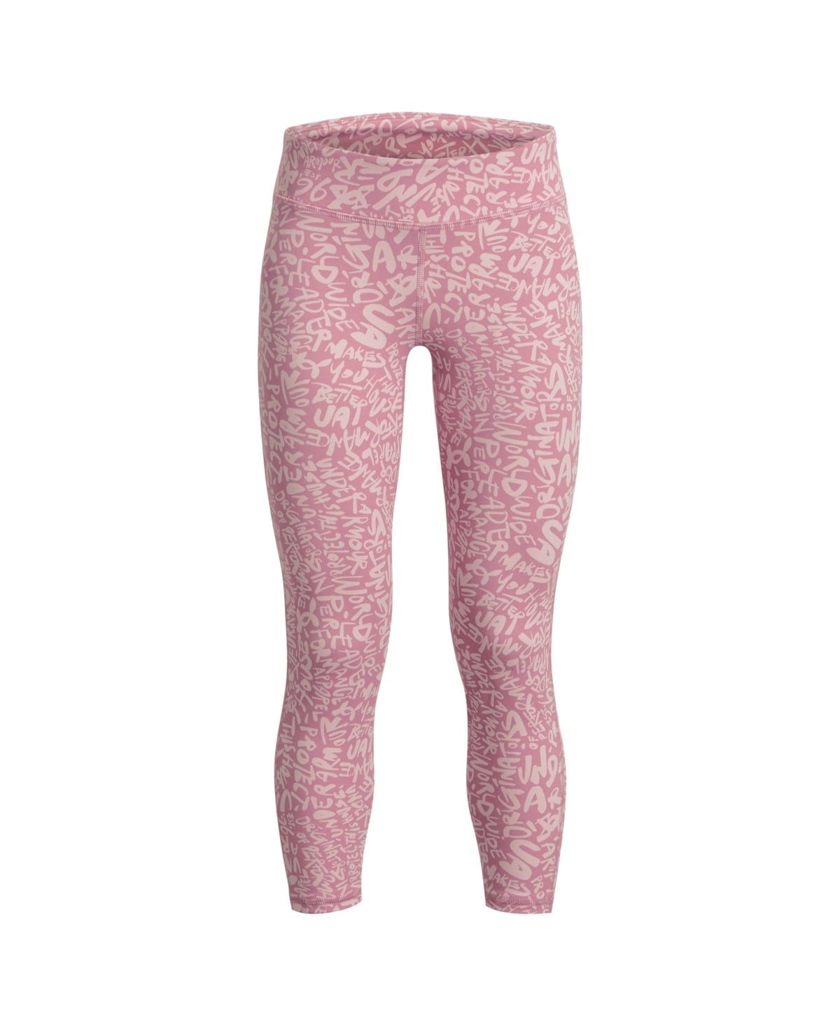 Under Armour Big Girls Motion Printed Crop Leggings Pants - Pink Elixir, Retro