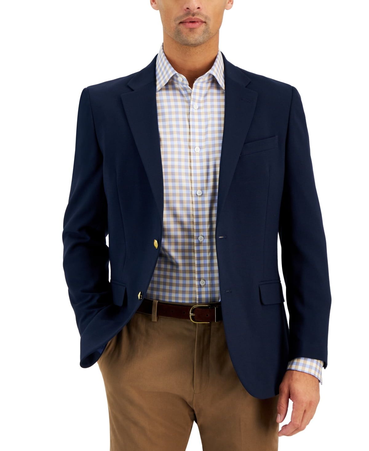 Nautica Mens Modern fit Sport Coat Blazer 44 R Navy Blue Solid