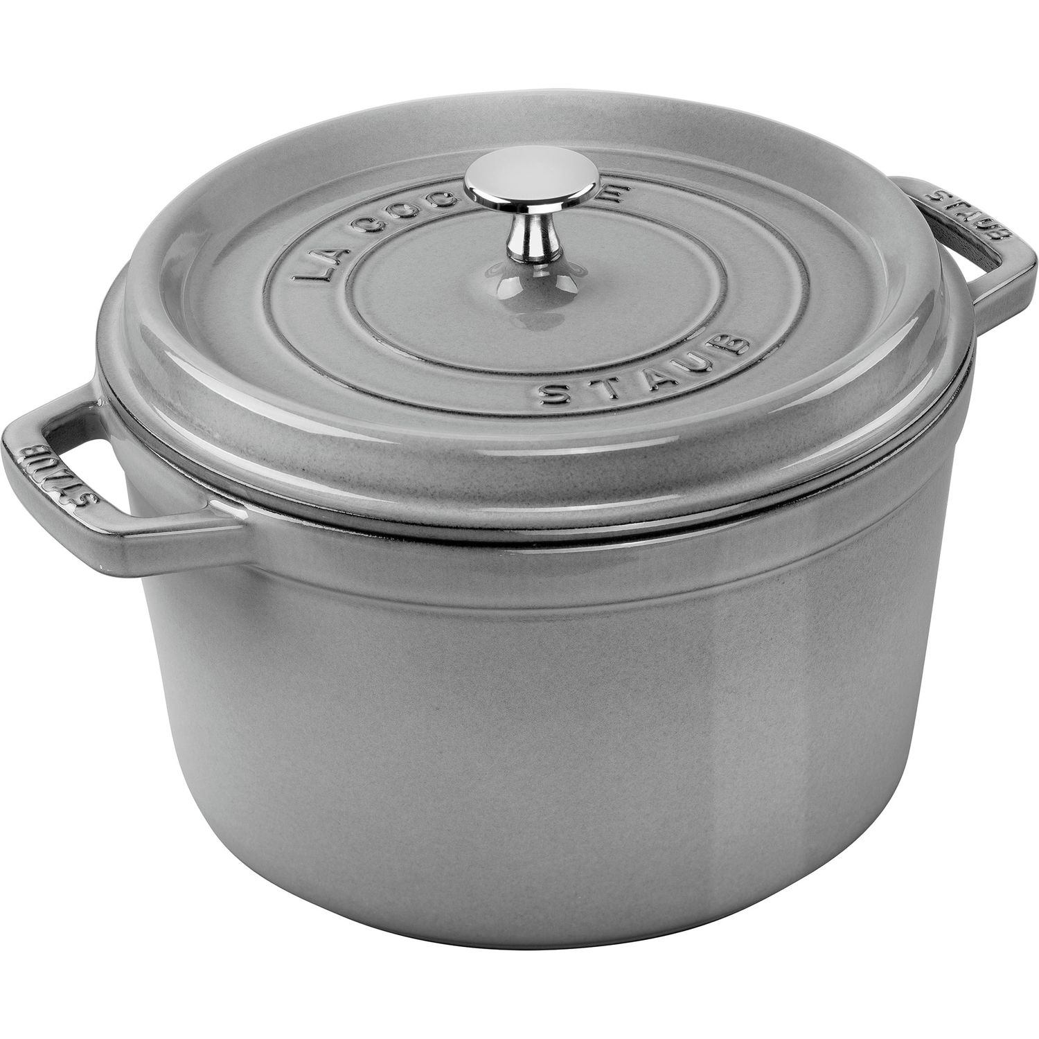 Staub Cast Iron 5 Quart Tall Cocotte - Graphite Gray