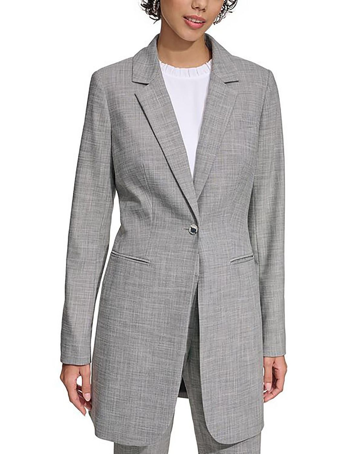 Calvin Klein Womens Pattern One-Button Blazer