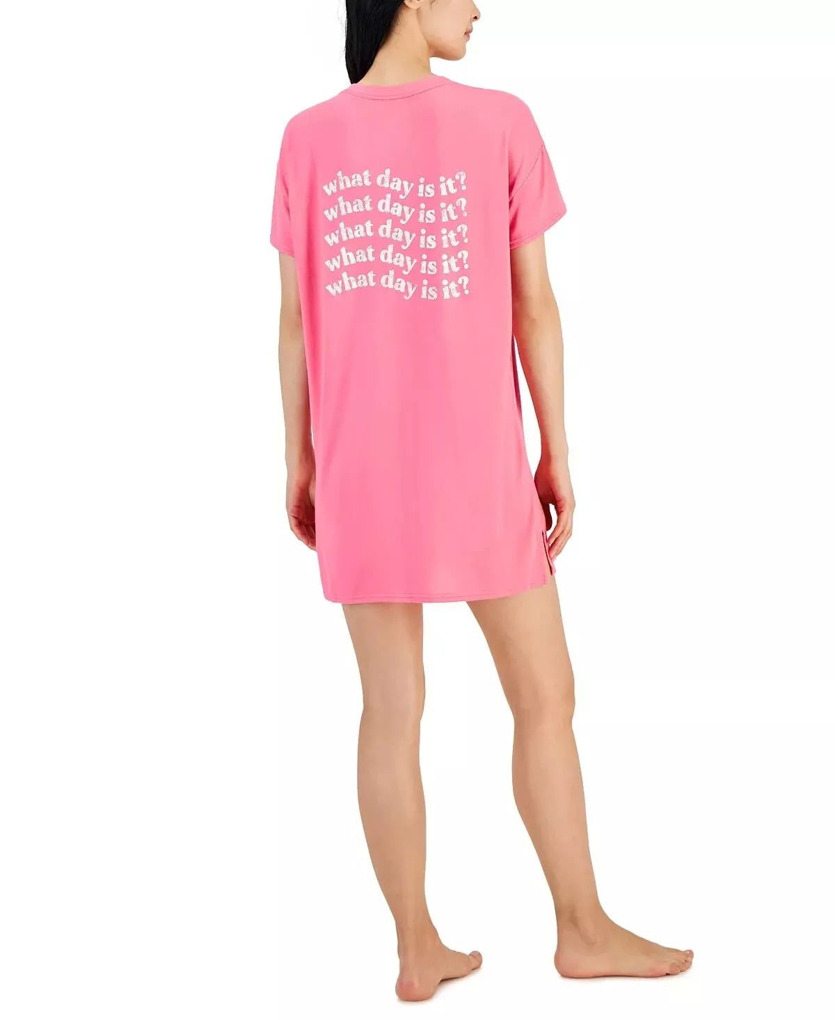 Jenni Women&#39;s What Day Is It Short-Sleeve Printed Sleepshirt, Pink XS