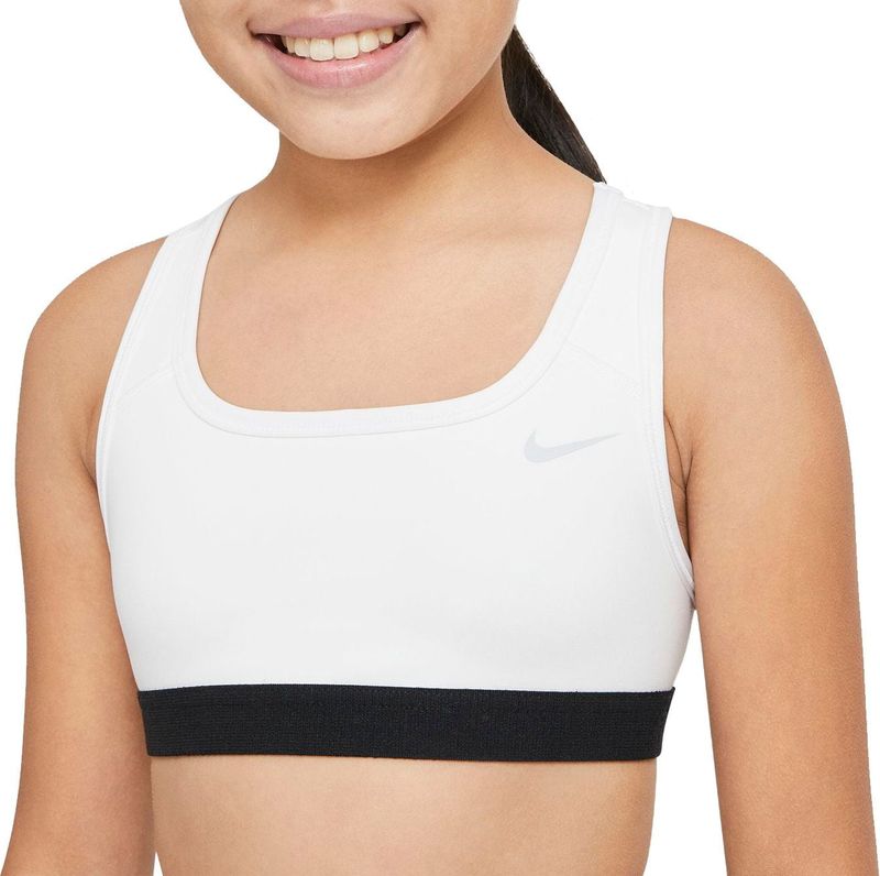 Nike Girl&#39;s Pro Sports Bra (White/White/Black, S)