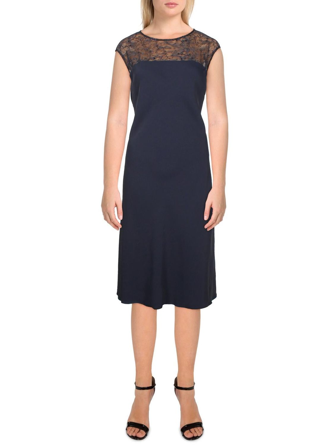 Lauren Ralph Lauren Womens Tynlee Lace Knee-Length Sheath Dress