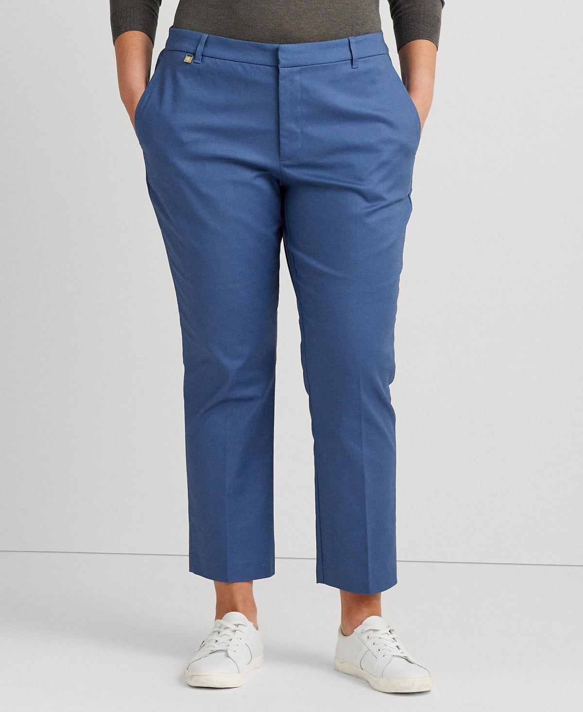 Lauren Ralph Lauren Plus Size Cropped Skinny Pants - Frosted Lapis
