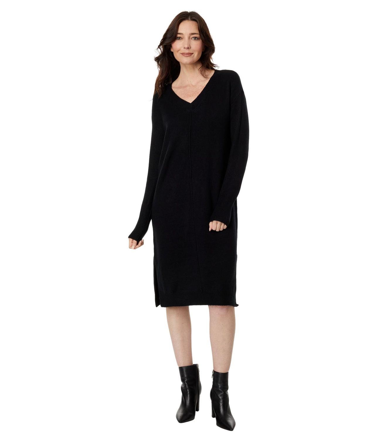 Vince Camuto V Neck Side Slit Dress