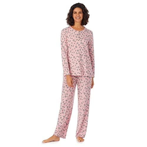 Brushed Sweater Knit Long Sleeve Henley Top 2-Pc Pajama Set XL
