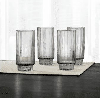Hotel Collection Smoked Fluted Highball Glasses, Set of 4, Created for Macy's... - Picture 2 of 2