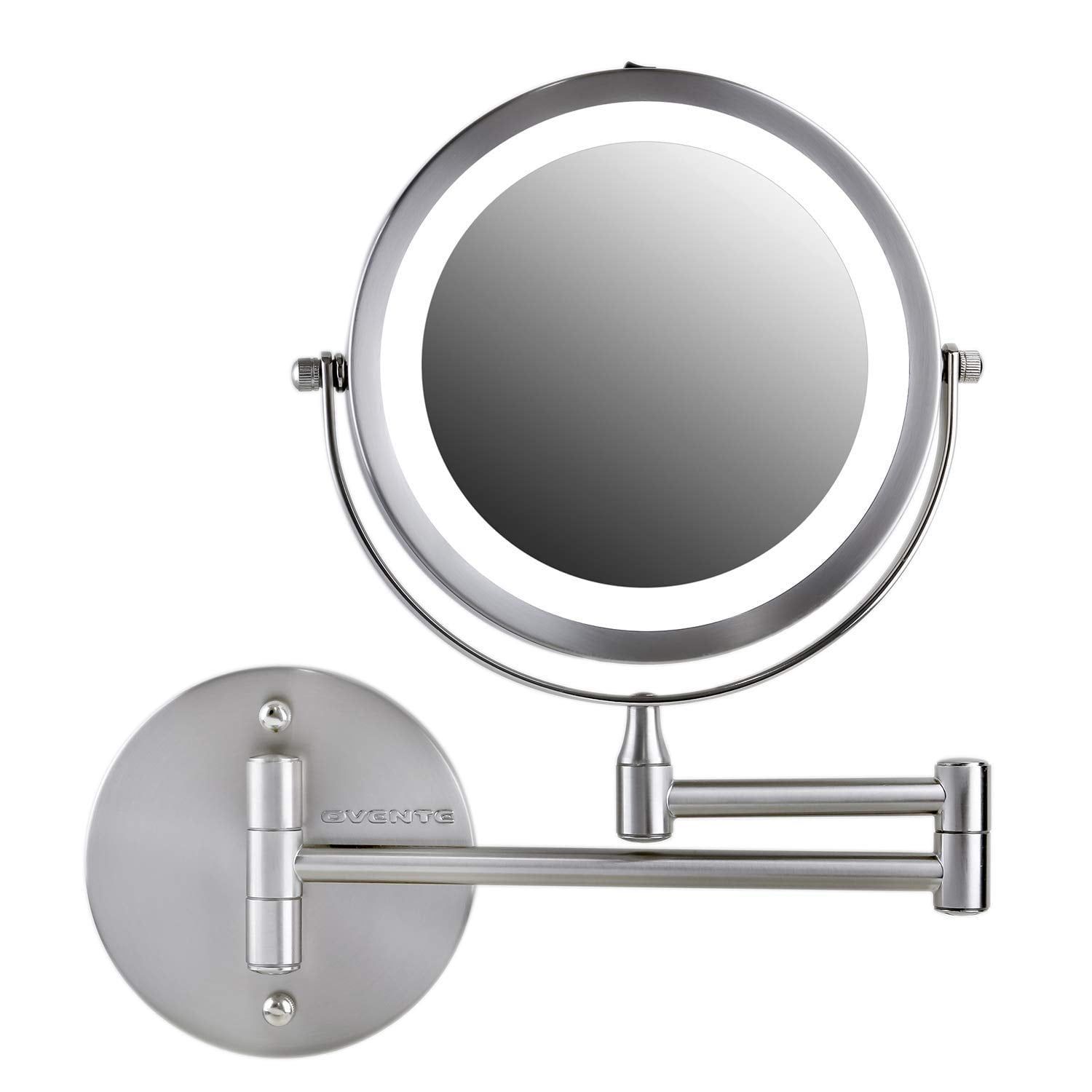 Ovente Wall Mount LED Lighted Makeup Mirror - Gray