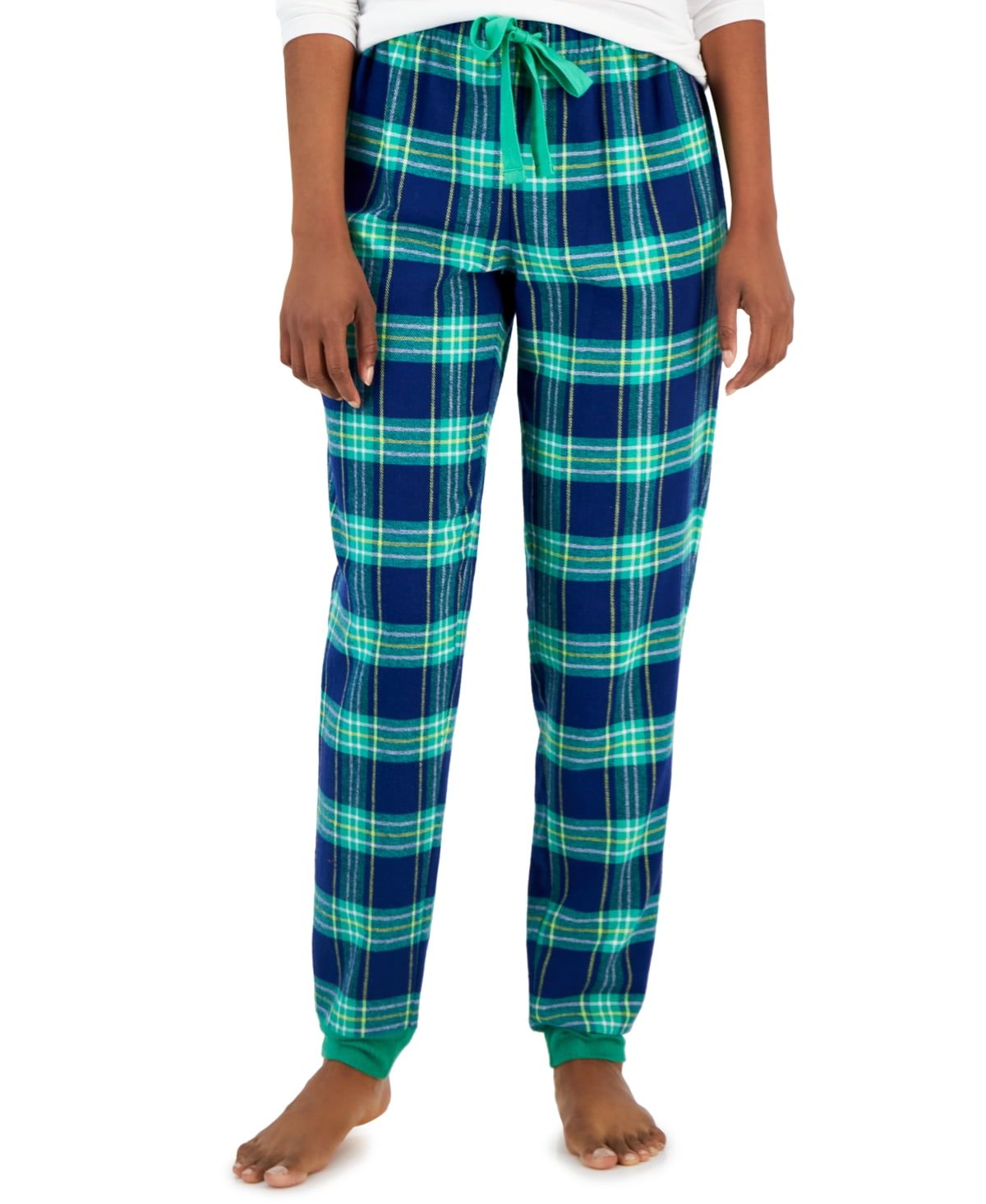 Jenni Women’s Cotton Flannel Pajama Pants, Green, X-Large