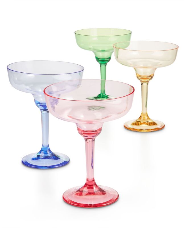 Martha Stewart Collection BBQ Acrylic Margarita Glasses, No Color